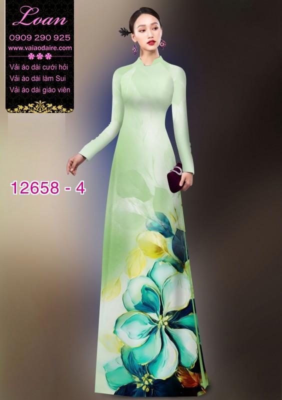 Vải áo dài hoa in 3D Vải áo dài hoa in 3D