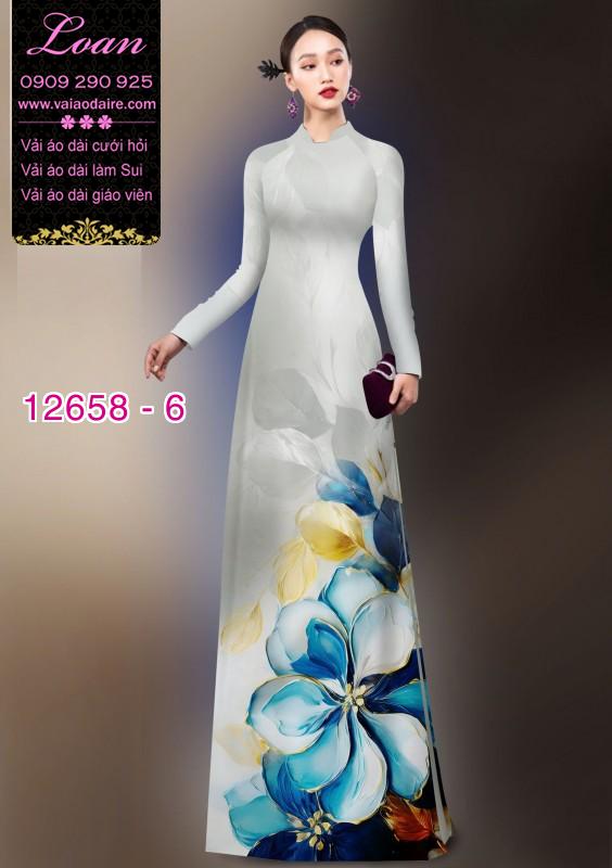 Vải áo dài hoa in 3D Vải áo dài hoa in 3D