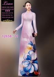 Vải áo dài hoa in 3D