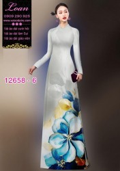 Vải áo dài hoa in 3D