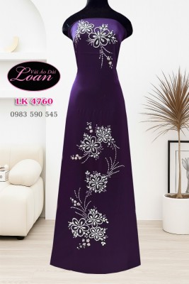 Vải áo dài kết pha lê đơn giản-ADK 12660