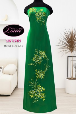 Vải áo dài kết pha lê đơn giản-ADK 12661