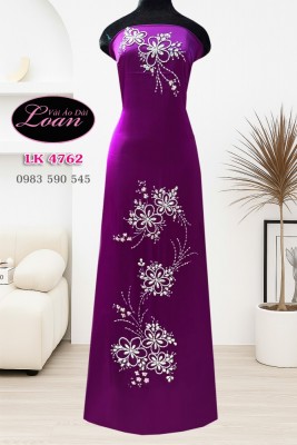 Vải áo dài kết pha lê đơn giản-ADK 12662