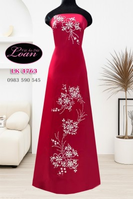 Vải áo dài kết pha lê đơn giản-ADK 12663