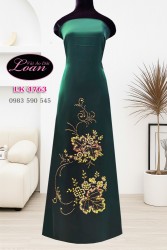 Vải áo dài kết pha lê đơn giản