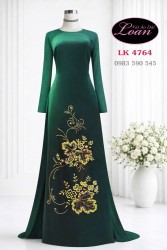 Vải áo dài kết pha lê đơn giản