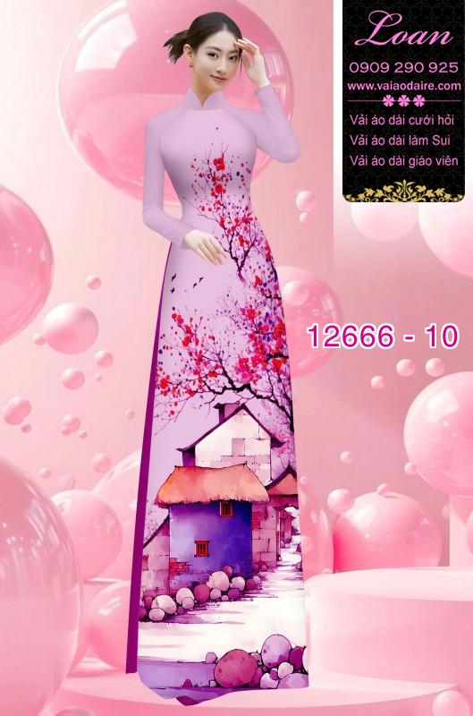 Vải áo dài phong cảnh in 3D