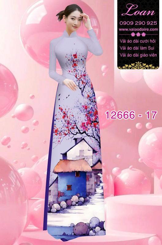 Vải áo dài phong cảnh in 3D