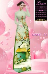 Vải áo dài phong cảnh in 3D