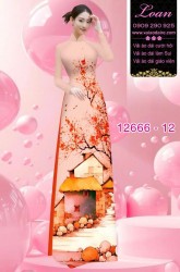 Vải áo dài phong cảnh in 3D