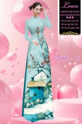 Vải áo dài phong cảnh in 3D