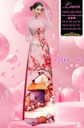 Vải áo dài phong cảnh in 3D