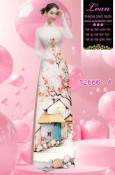 Vải áo dài phong cảnh in 3D