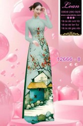 Vải áo dài phong cảnh in 3D