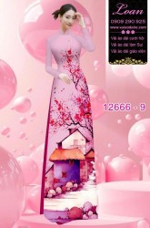 Vải áo dài phong cảnh in 3D