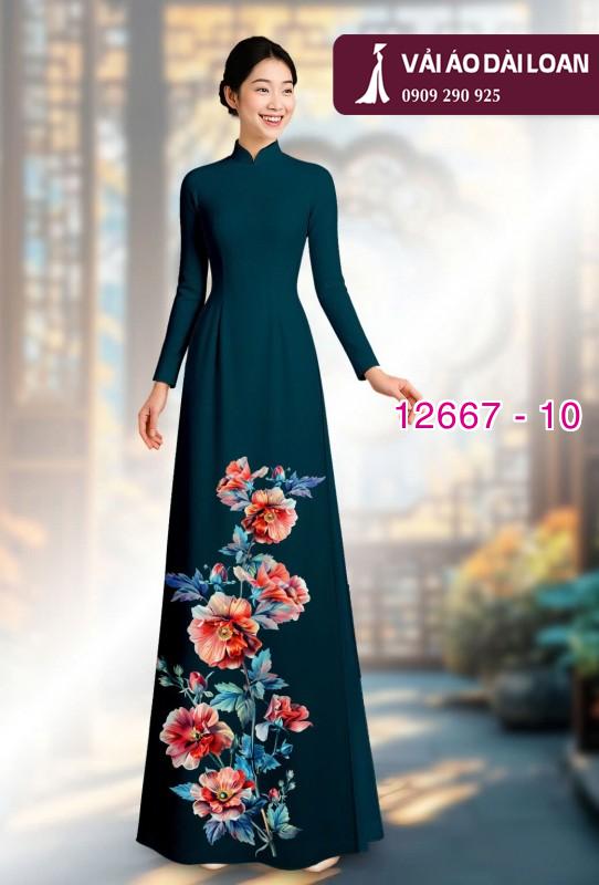 Vải áo dài hoa in 3D