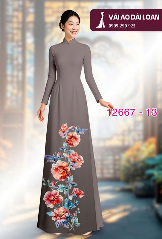 Vải áo dài hoa in 3D