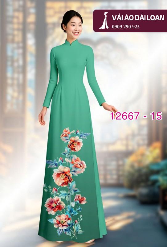 Vải áo dài hoa in 3D