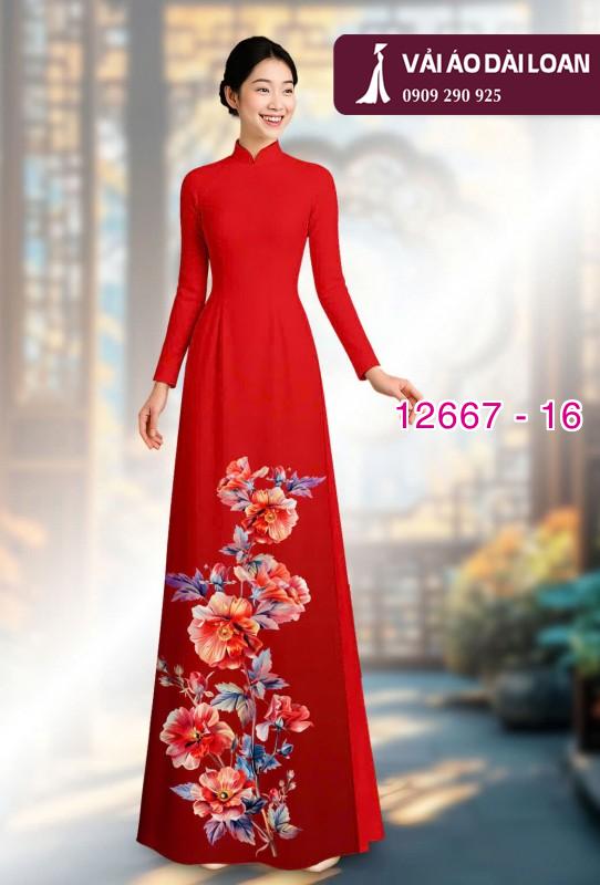 Vải áo dài hoa in 3D