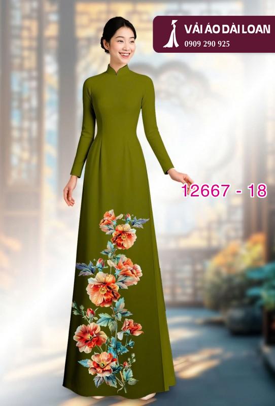 Vải áo dài hoa in 3D