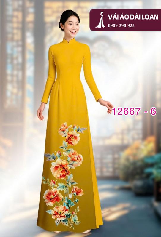 Vải áo dài hoa in 3D