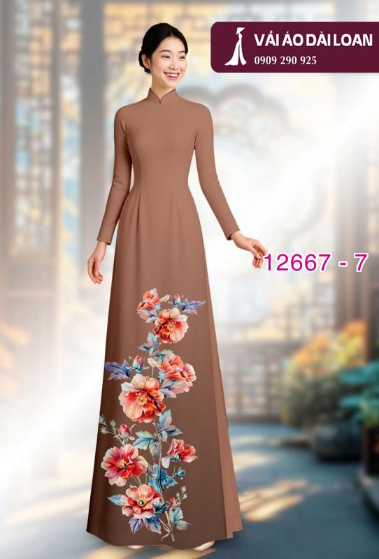 Vải áo dài hoa in 3D