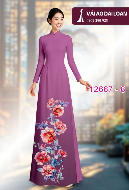 Vải áo dài hoa in 3D