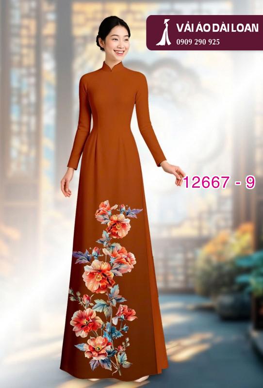 Vải áo dài hoa in 3D