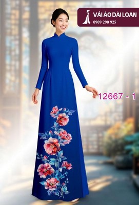 Vải áo dài hoa in 3D-DT 12667