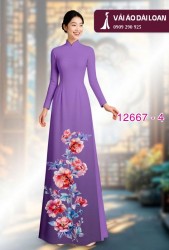 Vải áo dài hoa in 3D