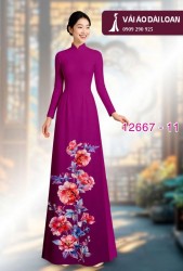 Vải áo dài hoa in 3D