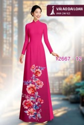 Vải áo dài hoa in 3D