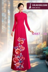 Vải áo dài hoa in 3D