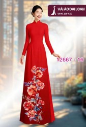 Vải áo dài hoa in 3D