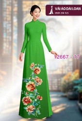 Vải áo dài hoa in 3D