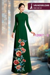 Vải áo dài hoa in 3D