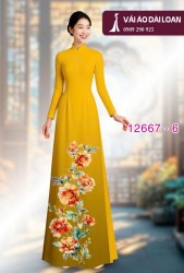 Vải áo dài hoa in 3D