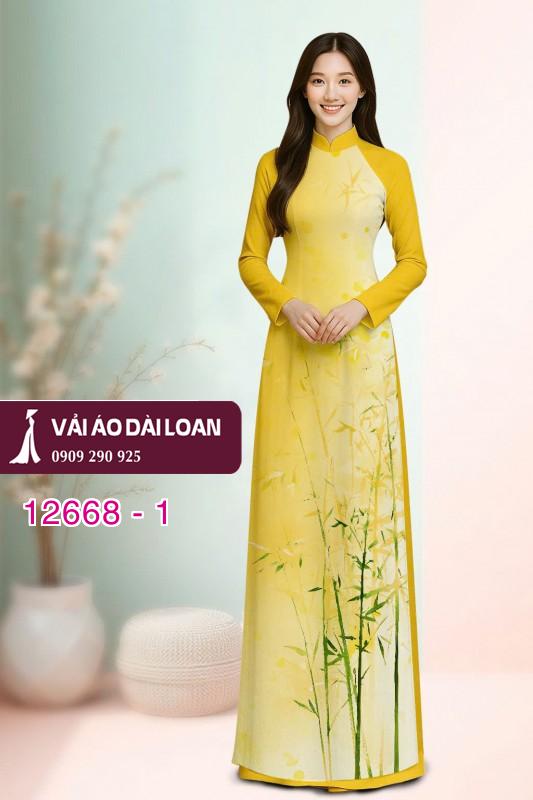 Vải áo dài cành trúc in 3D