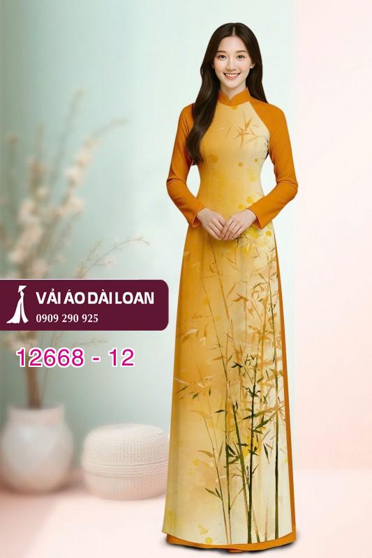 Vải áo dài cành trúc in 3D