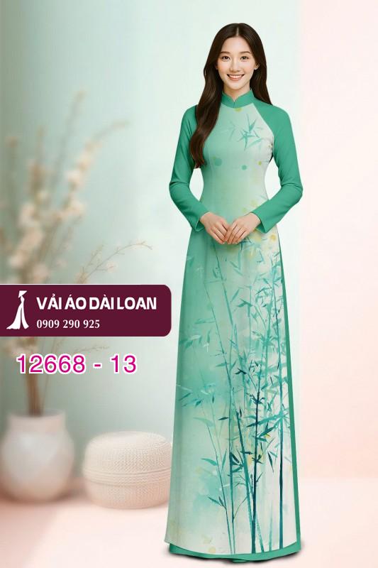 Vải áo dài cành trúc in 3D