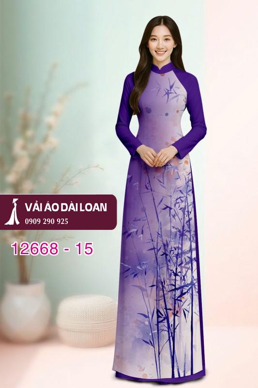 Vải áo dài cành trúc in 3D