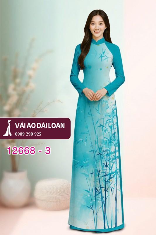 Vải áo dài cành trúc in 3D