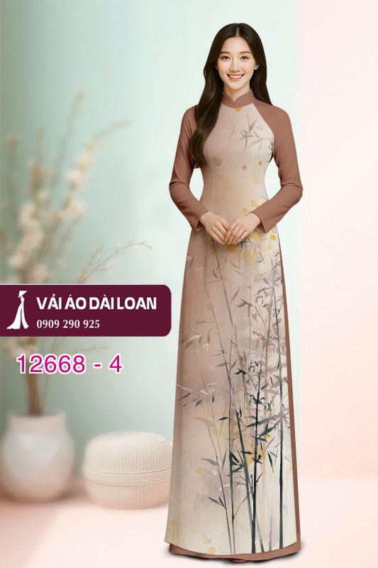 Vải áo dài cành trúc in 3D