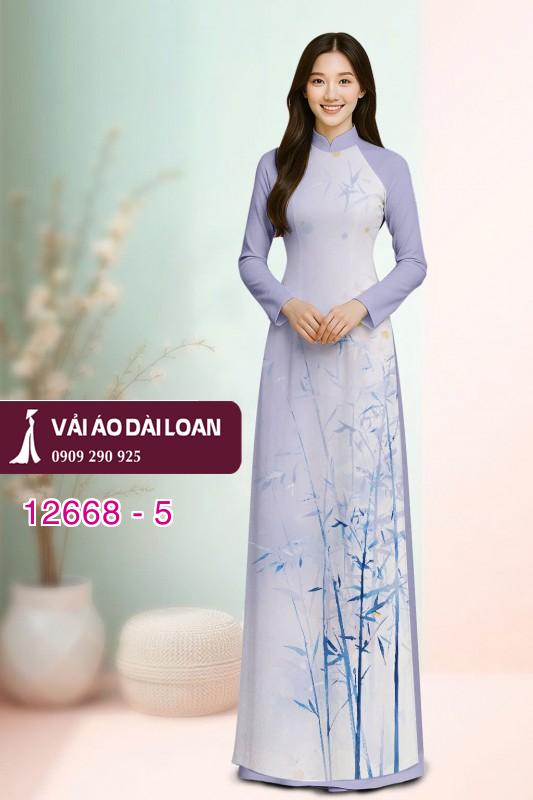 Vải áo dài cành trúc in 3D