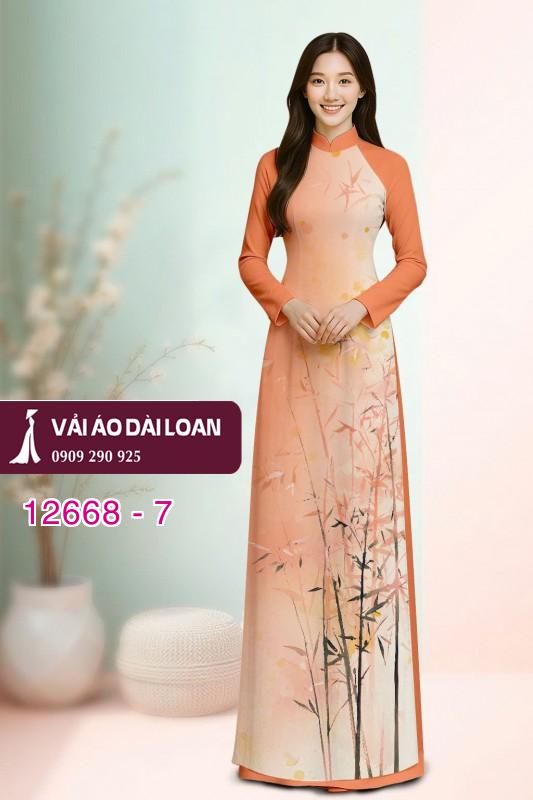 Vải áo dài cành trúc in 3D