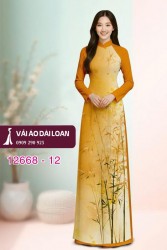 Vải áo dài cành trúc in 3D