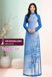 Vải áo dài cành trúc in 3D