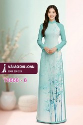 Vải áo dài cành trúc in 3D