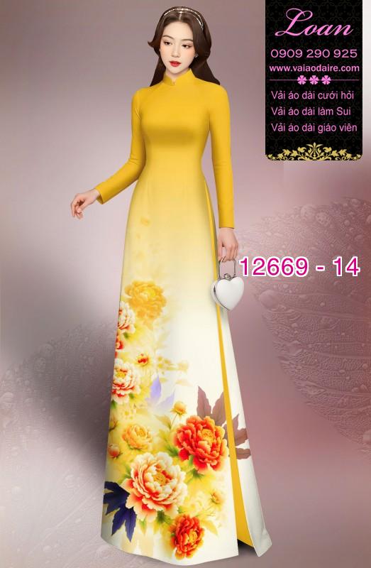 Vải áo dài hoa in 3D