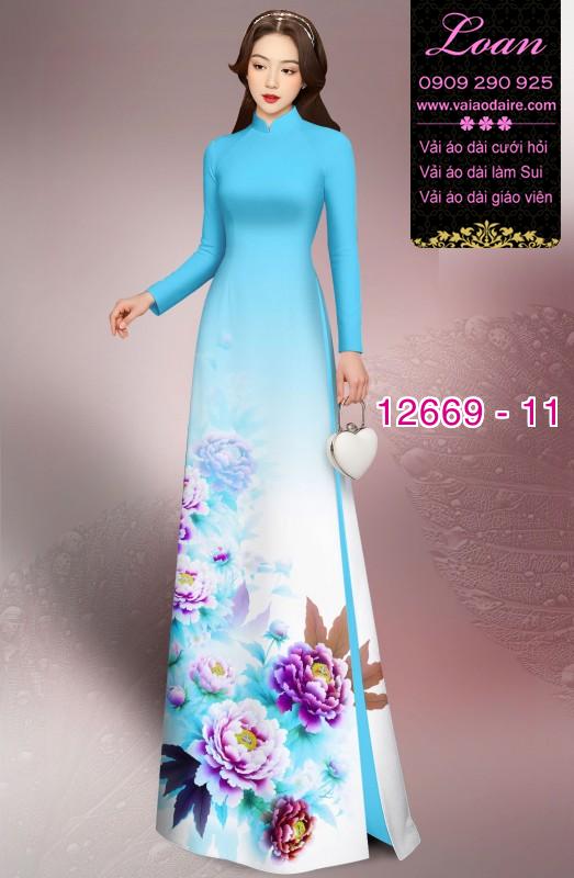 Vải áo dài hoa in 3D